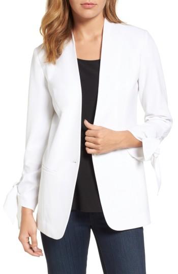 Women's Halogen Tie Sleeve Blazer - Ivory