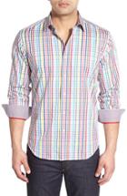 Men's Bugatchi Classic Fit Check Sport Shirt - Red