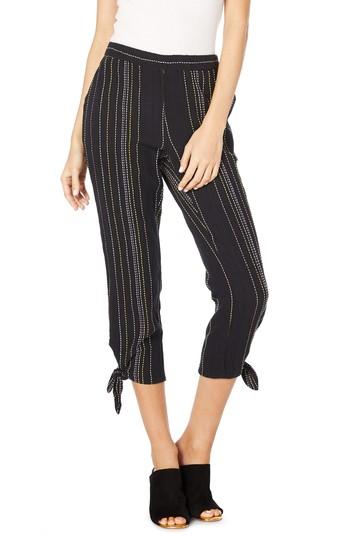 Women's Michael Stars Beach Stripe Capri Pants - Black