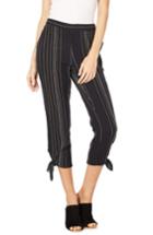 Women's Michael Stars Beach Stripe Capri Pants - Black