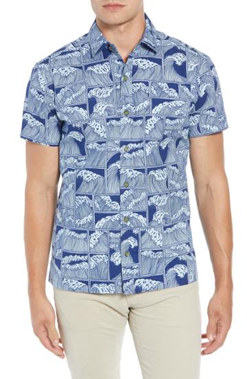 Men's Kahala King Tide Trim Fit Sport Shirt, Size - Blue