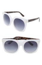 Women's Nem Melrose 55mm Square Sunglasses - White Two Tone W Grey Gradient