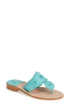 Women's Jack Rogers 'nantucket' Leather Sandal .5 M - Blue