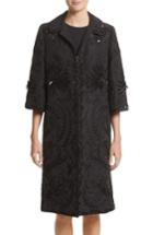 Women's Naeem Khan Embellished Silk Evening Coat - Black