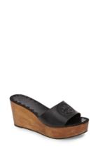 Women's Tory Burch Patty Logo Platform Wedge Sandal M - Black