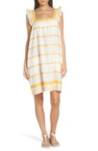 Women's Tory Burch Embroidered Ruffle Strap Linen & Cotton Dress - Ivory