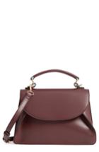 Sole Society Faux Leather Top Handle Satchel - Burgundy