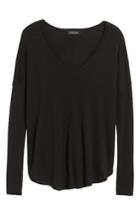 Women's Trouve 'everyday' V-neck Sweater, Size - Black