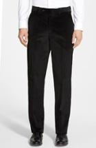 Men's Berle Flat Front Corduroy Trousers X 32 - Black