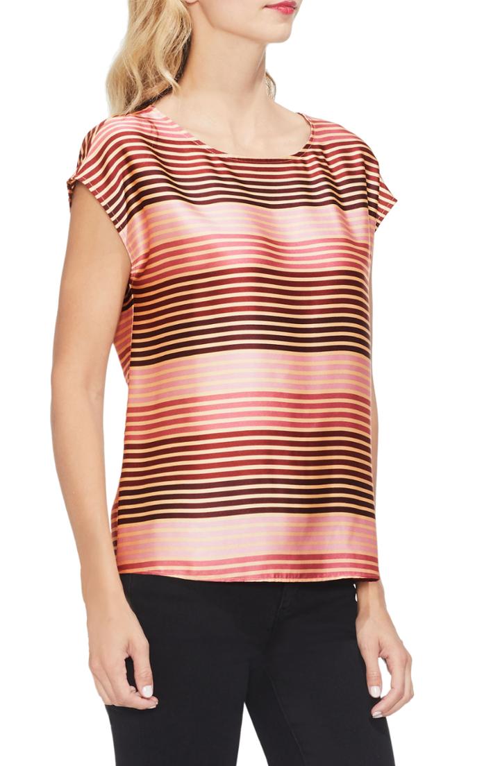 Women's Vince Camuto Stripe Top, Size - Pink