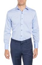 Men's Lorenzo Uomo Trim Fit Geometric Dress Shirt - 34 - Blue