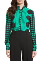 Women's Diane Von Furstenberg Print Silk Blouse - Green