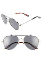 Men's Givenchy 58mm Polarized Aviator Sunglasses - Palladium