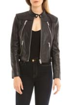 Women's Bagatelle Textured Leather Jacket - Black