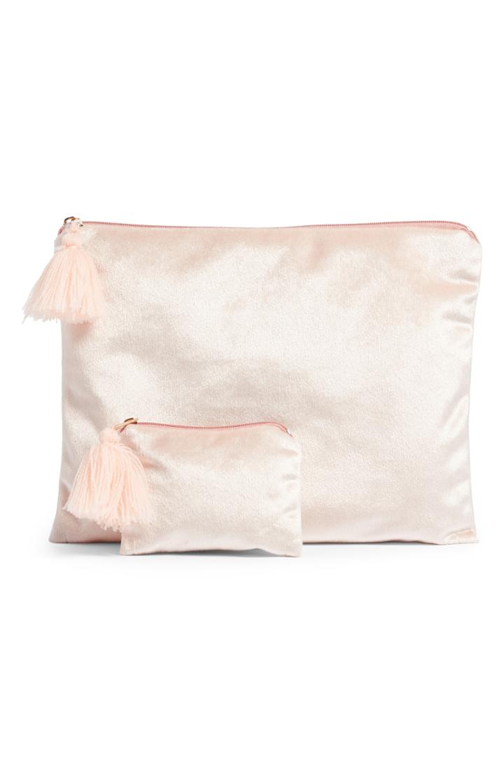 Levtex Set Of 2 Velvet Storage Bags - Pink