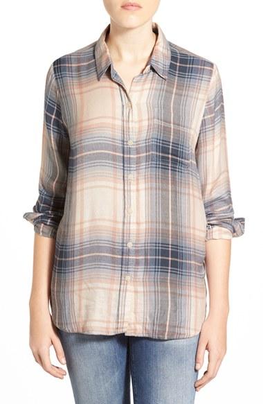 Women's Lucky Brand 'bungalow' Plaid Lightweight Flannel Shirt