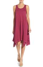 Petite Women's Caslon Handkerchief Hem Slub Knit Tank Dress, Size P - Purple