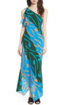 Women's Diane Von Furstenberg Silk Maxi Dress, Size - Blue/green