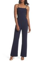 Women's Adelyn Rae Jennifer Lace Trim Jumpsuit - Blue
