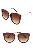 Women's Nem Haute Line 55mm Angular Sunglasses - Tortoise W Amber Lens