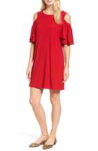 Women's Halogen Cold Shoulder Shift Dress, Size - Red