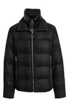 Men's The Very Warm Plaid Wool Bib Puffer Jacket - Grey