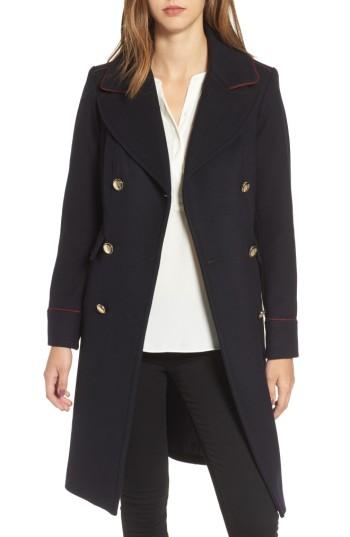 Women's Vince Camuto Double Breasted Utility Coat - Blue