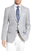 Men's Peter Millar Classic Fit Windowpane Wool Sport Coat L - Grey