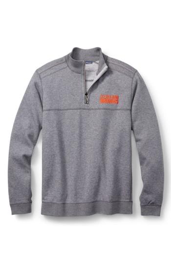 Men's Tommy Bahama Nfl Flipside Drive Quarter-zip Pullover - Grey