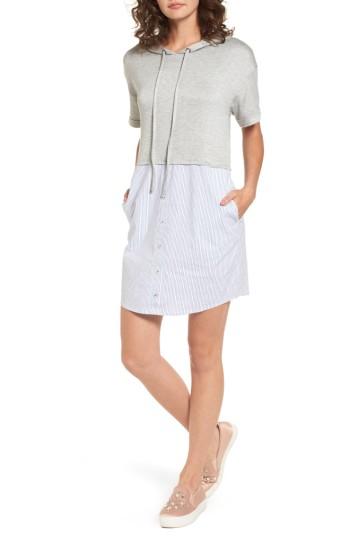 Women's Socialite Mixed Media Hoodie Dress