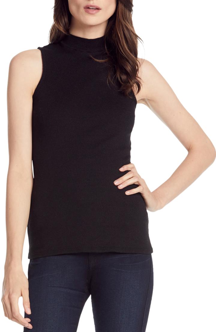 Women's Michael Stars Shine Mock Neck Tank Top, Size - Black