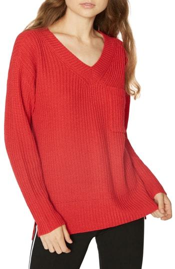 Women's Sanctuary Amare Shaker Sweater, Size - Burgundy