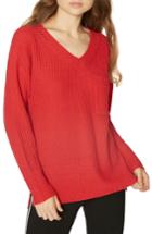 Women's Sanctuary Amare Shaker Sweater, Size - Burgundy