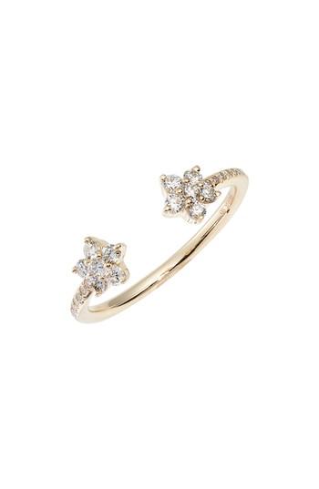Women's Ef Collection Open Diamond Flower Ring