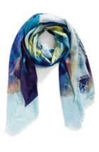 Women's Nordstrom Solar Floral Cashmere & Silk Scarf, Size - Blue