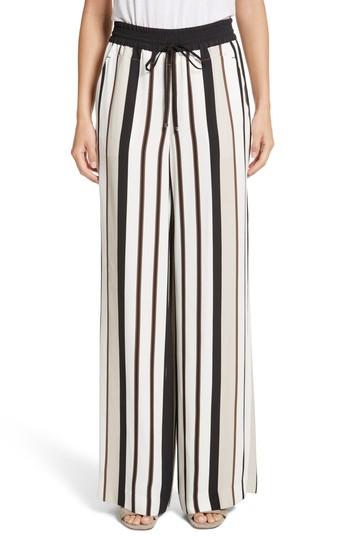 Women's Lafayette 148 New York Allen Legacy Stripe Drape Cloth Pants, Size - Black