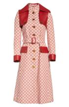 Women's Gucci Leather Trim Gg Canvas Trench Coat Us / 42 It - Red
