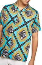 Men's Topman Baroque Zebra Print Shirt - Blue