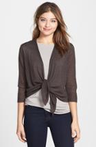 Women's Nic+zoe '4-way' Convertible Three Quarter Sleeve Cardigan - Brown