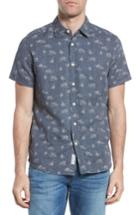 Men's Grayers Land & Sea Print Double Cloth Sport Shirt - Blue