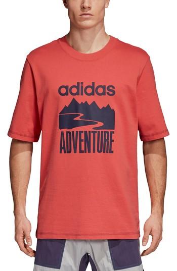 Men's Adidas Originals Adventure Graphic T-shirt - Red