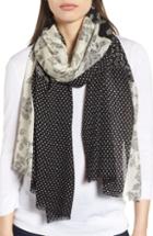 Women's Kate Spade New York Stripey Rose Patchwork Wool Scarf