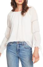 Women's 1.state Double Gathered Sleeve Blouse - White