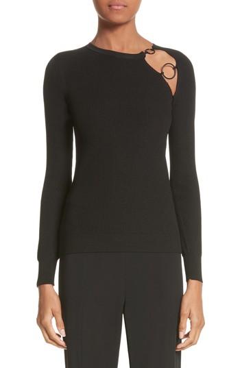 Women's Cushnie Et Ochs Sienna Ring Detail Knit Top - Black
