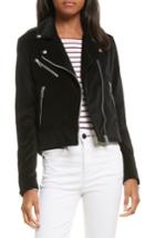 Women's Rag & Bone/jean Mercer Velvet Moto Jacket - Black