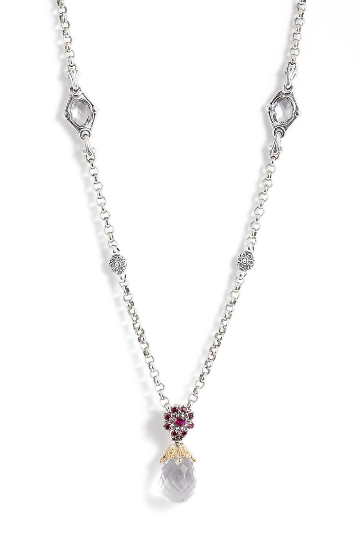 Women's Konstantino Pythia Crystal Chain Pendant Necklace