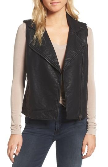 Women's Cupcakes And Cashmere Artus Faux Leather Moto Vest - Black