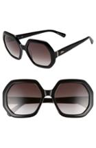 Women's Longchamp Heritage 55mm Gradient Lens Geometric Sunglasses - Ebony