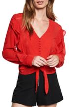 Women's Bardot Dotted Tie Top - Red