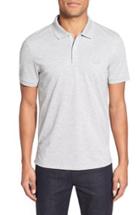 Men's Boss 'pallas' Regular Fit Logo Embroidered Polo Shirt - Grey